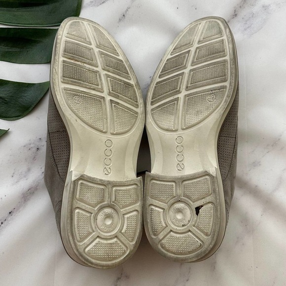 Ecco Mens Oxford Derby Shoes Size EU 42 US 8 Light Gray Suede Leather Lace Up - Picture 8 of 9